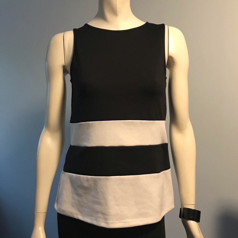 Striped Tank by Green Envelope Size S Sleeveless Black White Summer